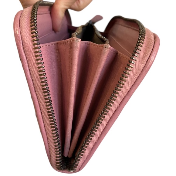 Authentic Bottega Veneta Intrecciato Leather Zip-Around Long Wallet - Pink Mauve - Picture 12 of 15